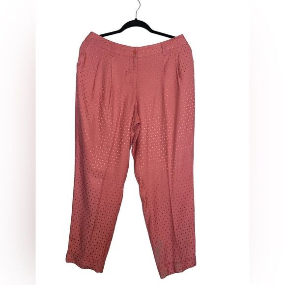 Chico’s Size 1 (U.S. 8) Jacquard Pleated Cuff Ankle Pants • Zipper & Button FLAW - Picture 2 of 15